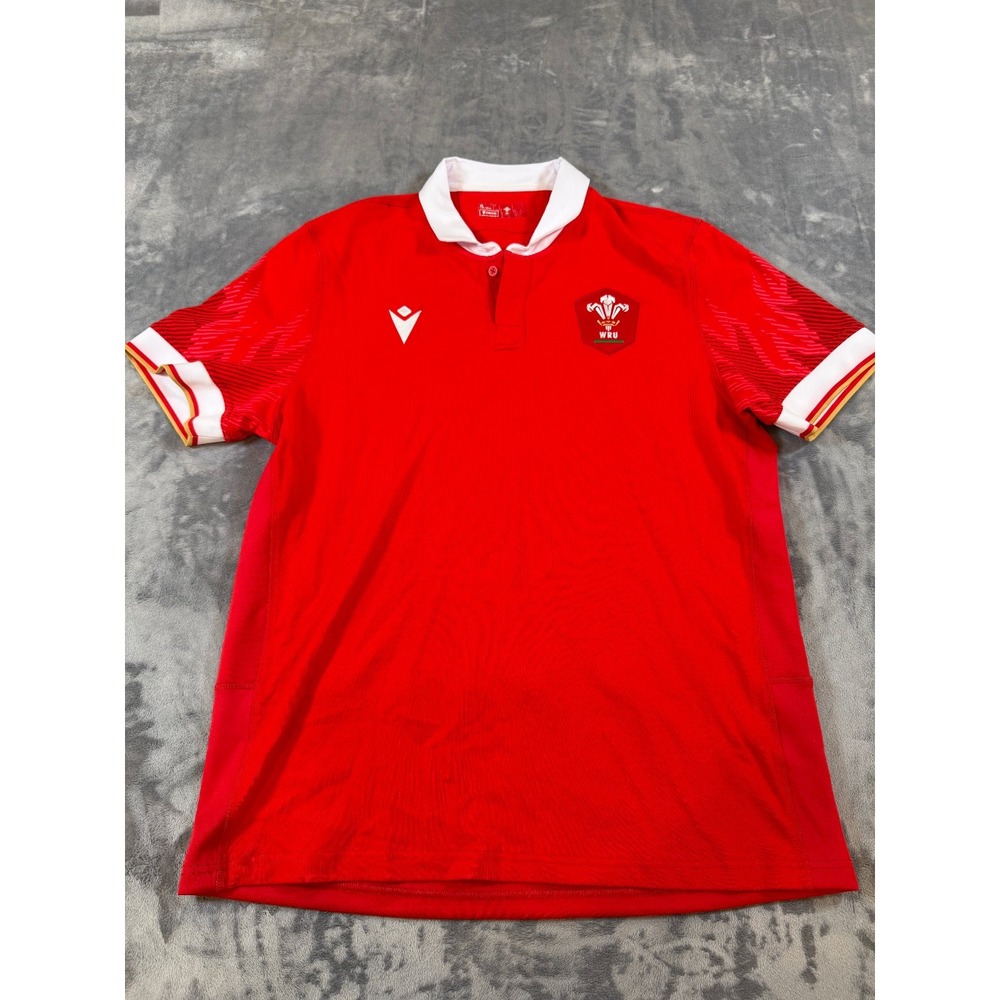 Macron Wales Welsh Rugby Union WRU Home Jersey Shirt Red Men's XL Official